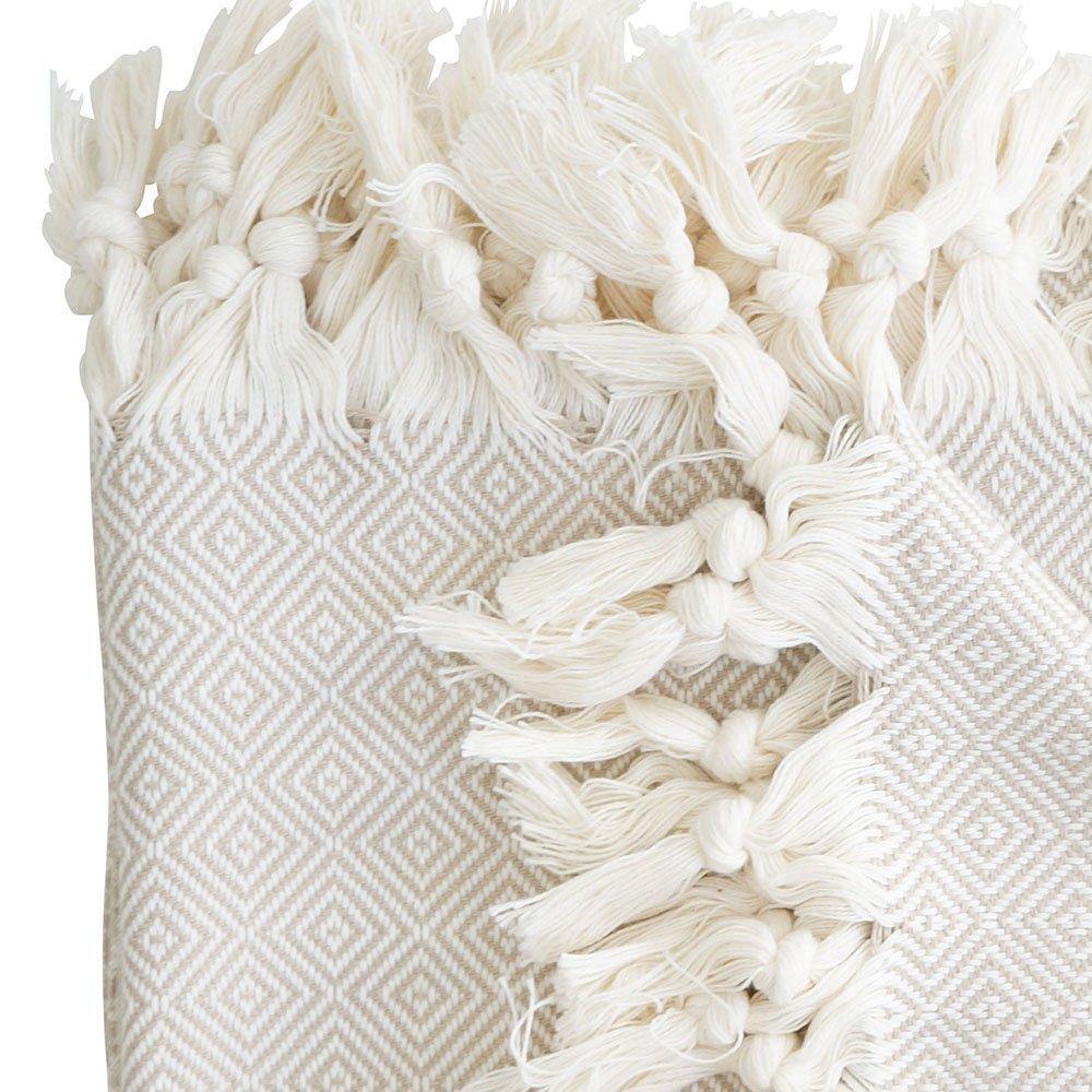 Hamamtuch XXL / Plaid Charlotte II beige - handgewebt - Hamamista