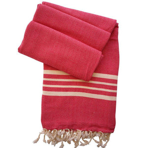 Hamam cloth XXL Leyla hand-woven and pre-washed - fuchsia - Hamamista