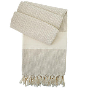 Hamam cloth Charles hand-woven - beige - Hamamista