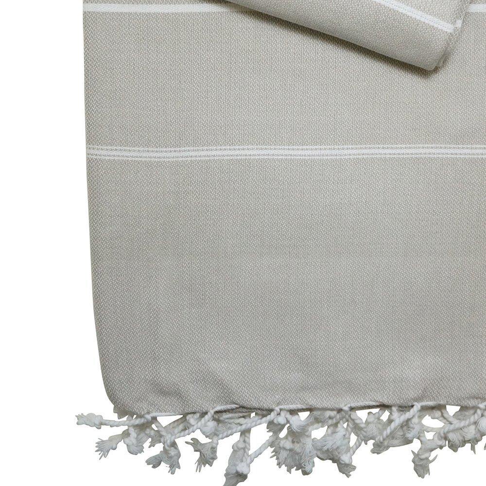 Peskir Ellen taupe - handgewebt / Hamamtuch XS