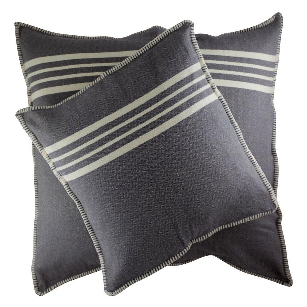 Kissen Leyla grau 65 x 65 cm - handgewebt und vorgewaschen - Hamamista
