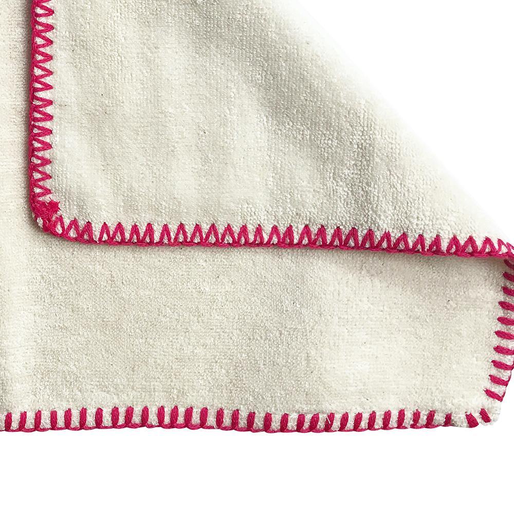 Geschirrtuch Frottee naturweiß/pink