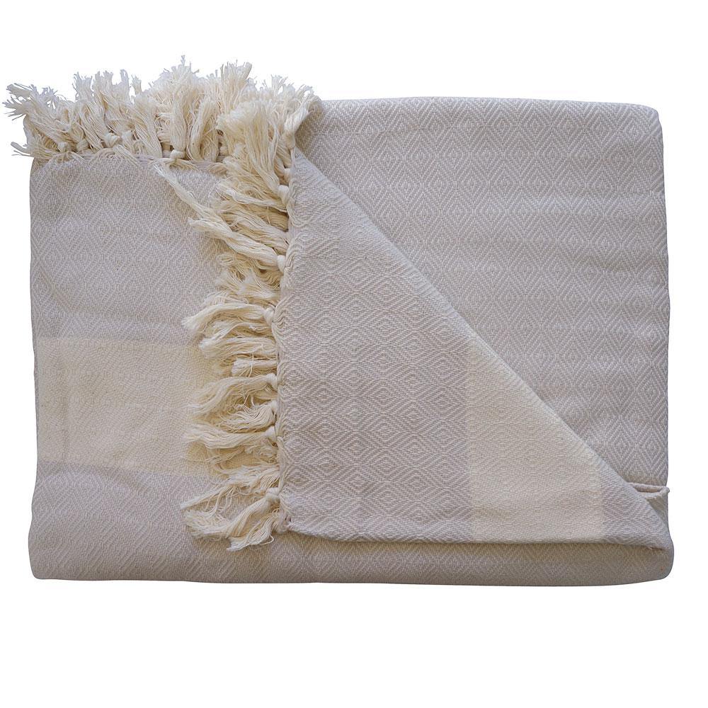 Hamamdecke / Plaid Charlotte beige von Hamamista