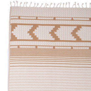 Hamam towel organic Aztec pattern terracotta 100 % organic cotton