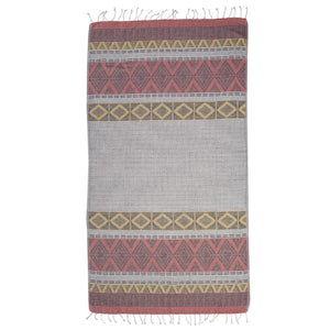 Hamam towel organic ethnic pattern yellow-red 100 % organic cotton