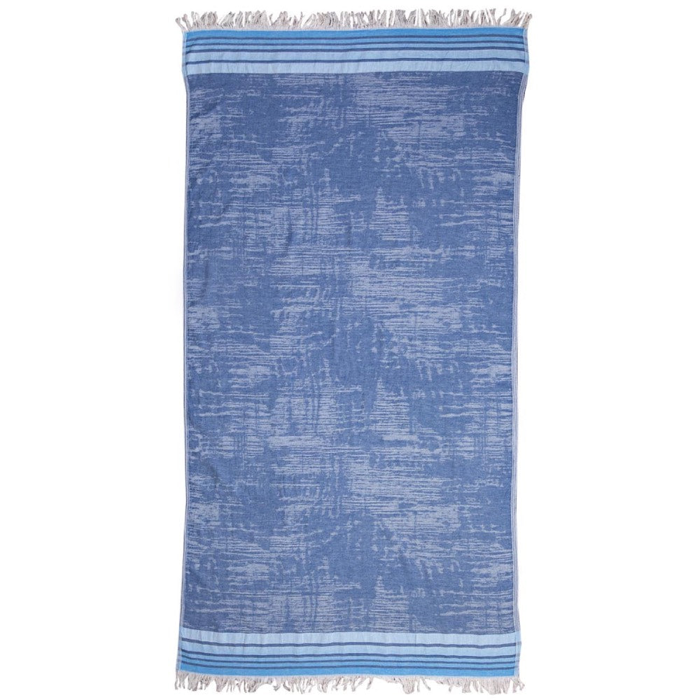 Hamamtuch Bio Melange blau aus 100 % Bio-Baumwolle