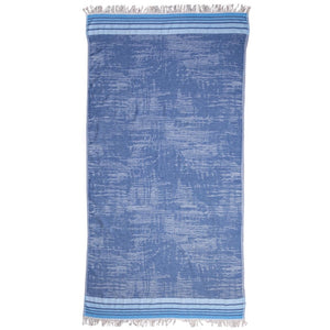Hamamtuch Bio Melange blau aus 100 % Bio-Baumwolle