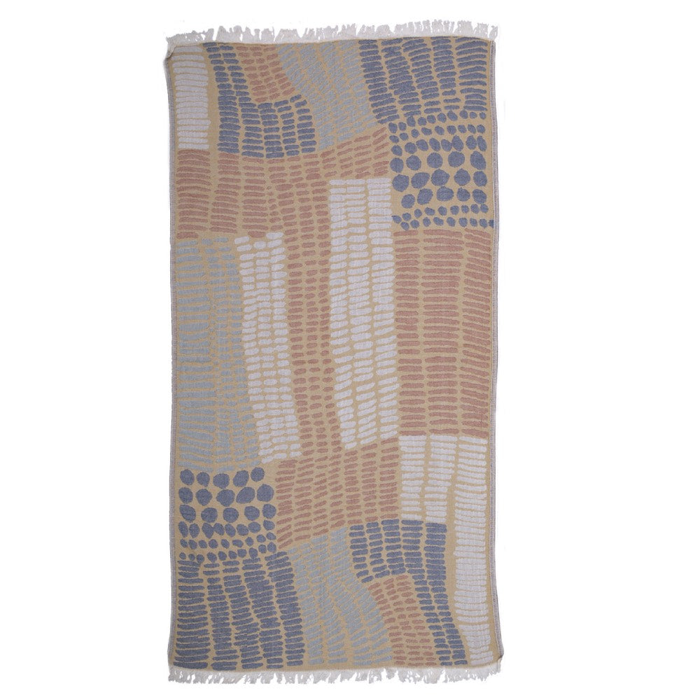Hamamtuch Bio gelb-blau 100 % Bio-Baumwolle
