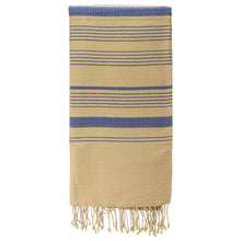 Laden Sie das Bild in den Galerie-Viewer, Hamamtuch Bio-Baumwolle Sand imperialblau