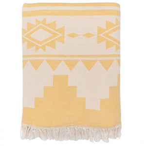 Hamam Towel Jackie Aztec Pattern Yellow