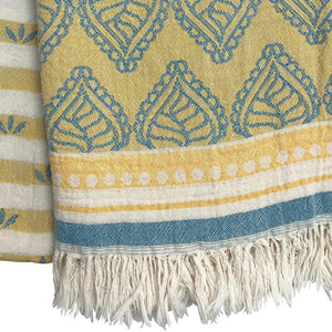 Hamamtuch Jackie Fes gelb-blau