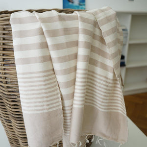 Hamam Towel Bella hand-woven and pre-washed - beige