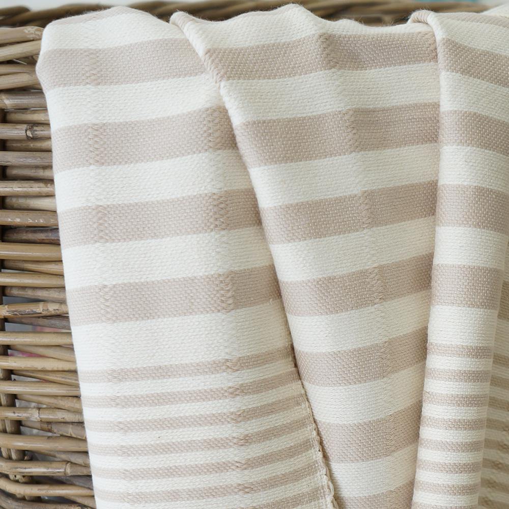 Hamamtuch Bella handgewebt und vorgewaschen – beige