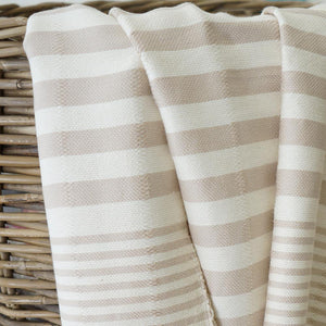 Hamamtuch Bella handgewebt und vorgewaschen – beige