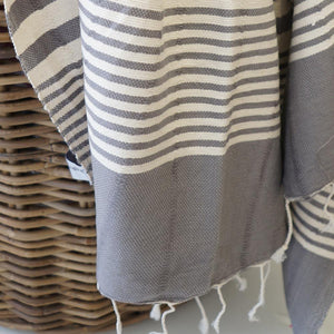 Hamam Towel Bella hand-woven and pre-washed - grey