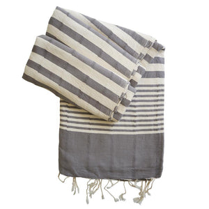 Hamam Towel Bella hand-woven and pre-washed - grey