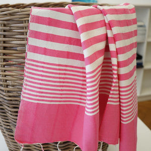 Hamam Towel Bella hand-woven and pre-washed - pink