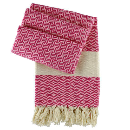 Hamam cloth Charlotte fuchsia - handwoven by Hamamista