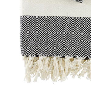 Hamam Towel Charlotte black - handwoven