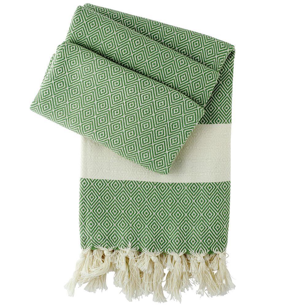Hamamtuch Charlotte tannengrün - handgewebt