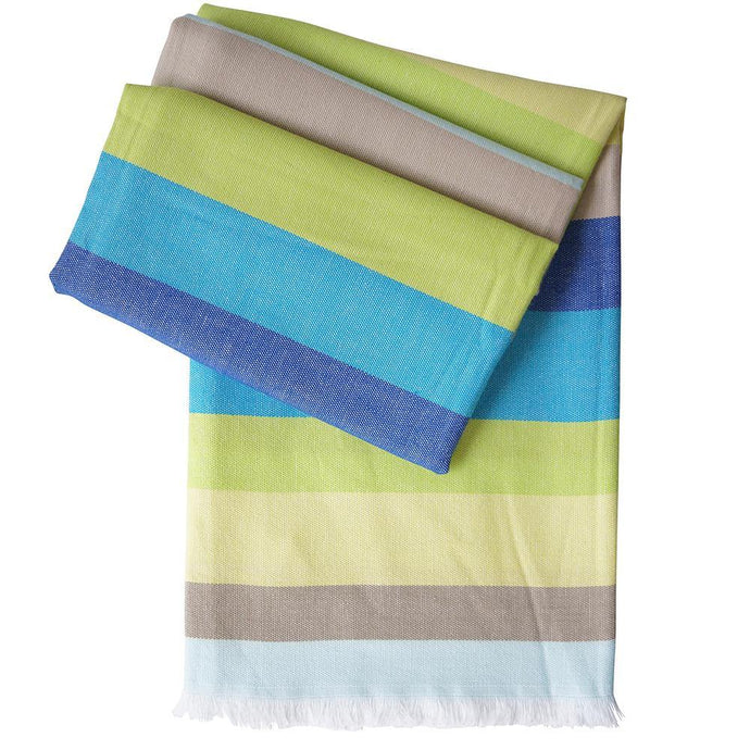 Hamam towel Efe by Hamamista in citrus-azur-green