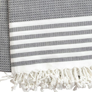 Fouta mit Wabenmuster - grau