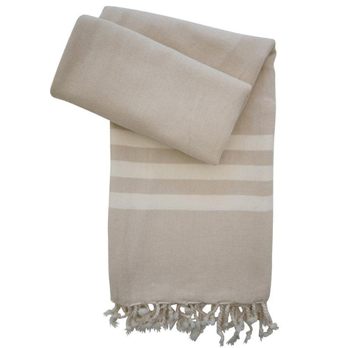 Hamamtuch Grace handgewebt und vorgewaschen - beige