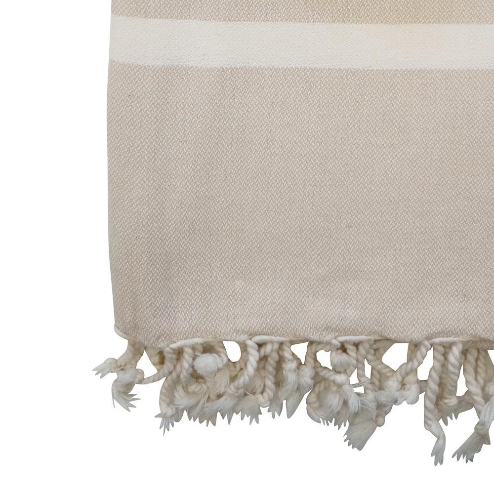 Hamamtuch Grace handgewebt und vorgewaschen - beige