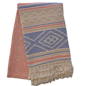 Hamam Towel Jackie Ethno beige-blue-coral