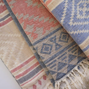 Hamam Towel Jackie Ethno beige-blue-coral