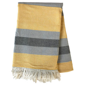 Hamam Towel Jackie yellow-grey