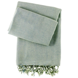 Lale hammam towel stonewashed, foam green - handwoven