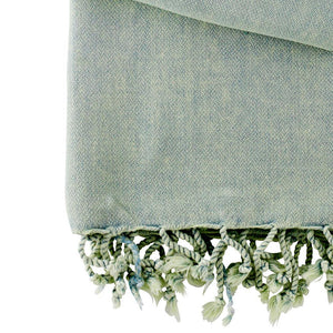 Lale hammam towel stonewashed, foam green - handwoven