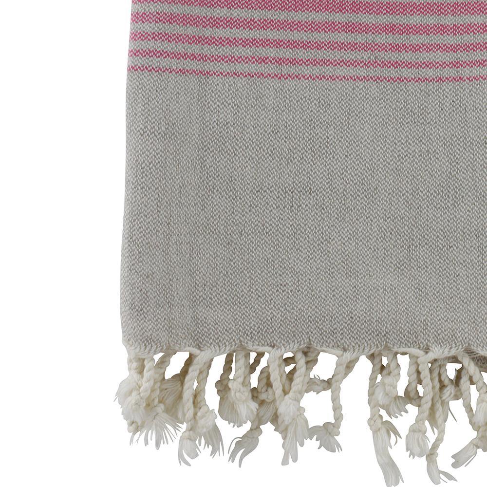 Hamamtuch Leinen fuchsia - handgewebt und vorgewaschen von Hamamista