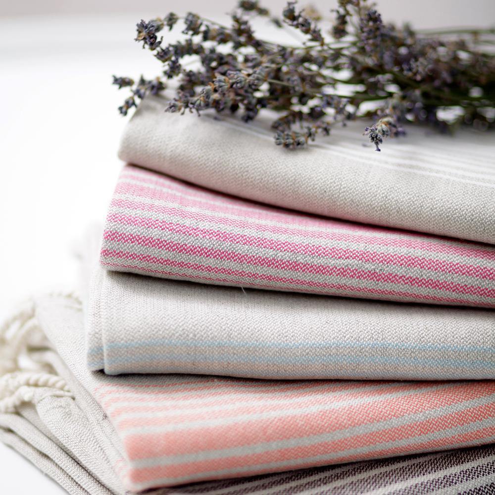 Hamamtuch Leinen fuchsia - handgewebt und vorgewaschen von Hamamista