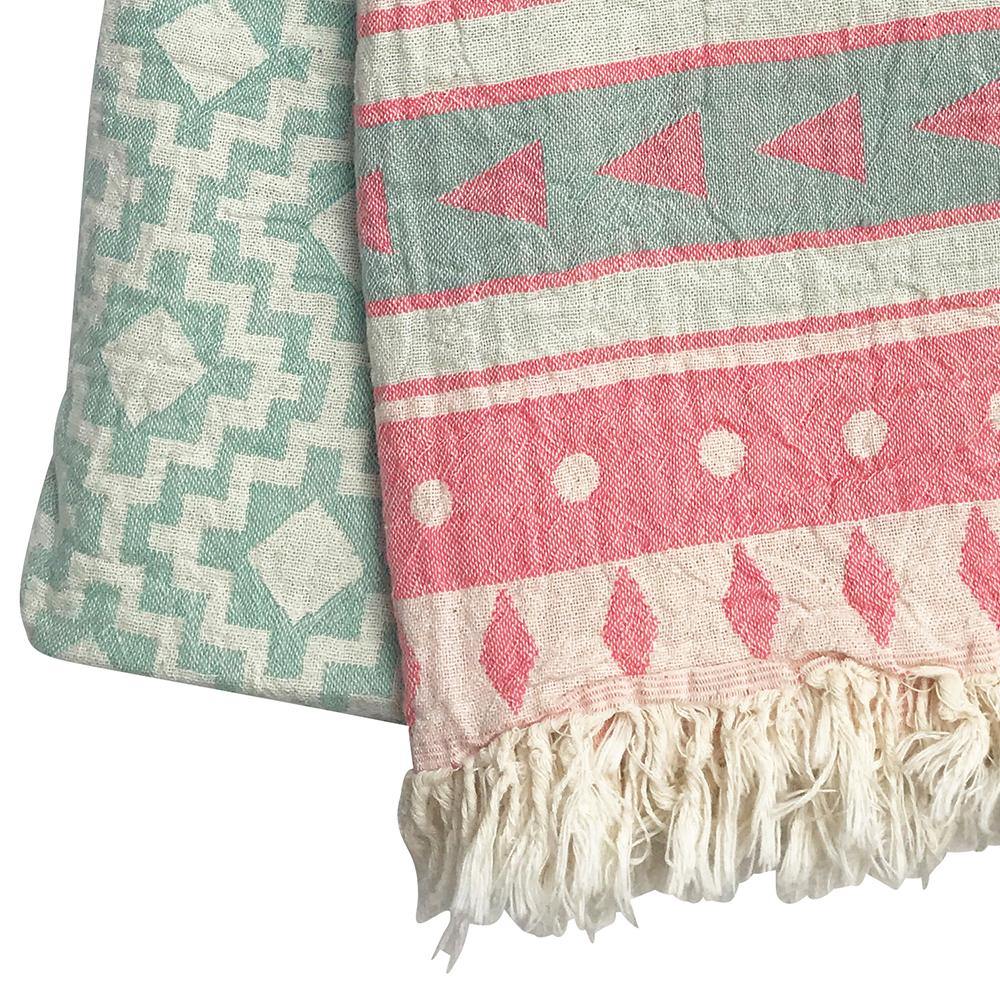 Hamamtuch Jackie Orient salbei-pink