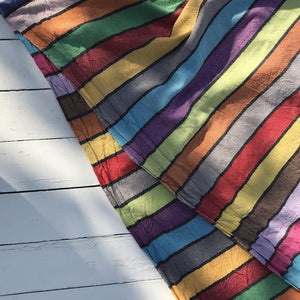 Hamamtuch Regenbogen mit schwarzen Streifen - Hamamista