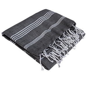 Hamamtuch Bio-Baumwolle "Fouta Hammam" schwarz