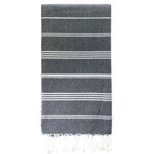 Hamamtuch Bio-Baumwolle "Fouta Hammam" schwarz