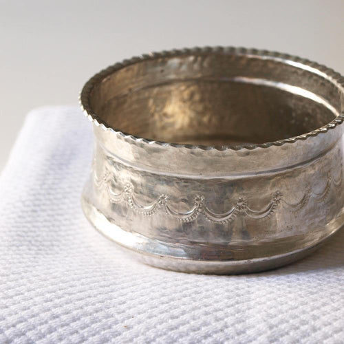 Handmade tin-plated copper hamam bowl with a diameter of 10 cm