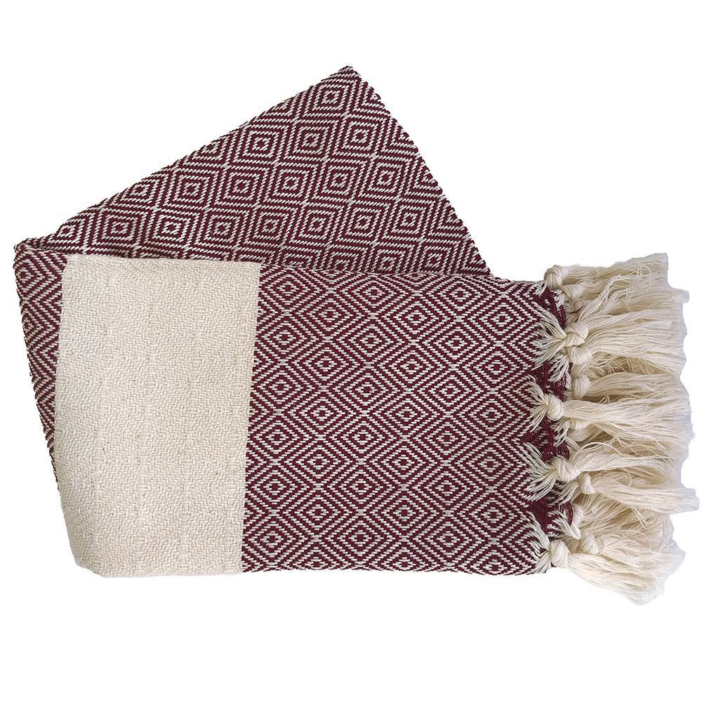 Peskir / Hamamtuch XS - Charlotte bordeaux - handgewebt