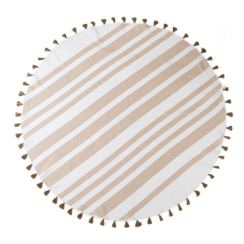 Rundes Hamamtuch handgewebt - beige