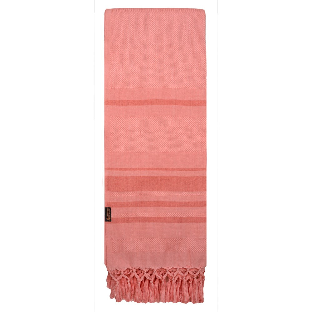 Hamamtuch Bio-Baumwolle Karawan GOTS-zertifiziert, Fairtrade Hamamtuch/Fouta Bio-Baumwolle Garden Koralle von Der kleine Bazar