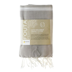 Hamamtuch Bio-Baumwolle Fouta Hammam von Karawan in der Farbe Taupe