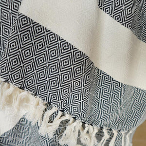 Hamam Towel Charlotte black - handwoven